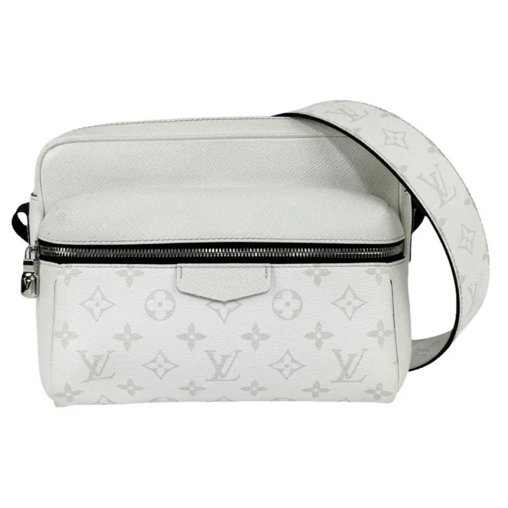 Louis Vuitton White and Gray Belt Bag with Textured Leather
